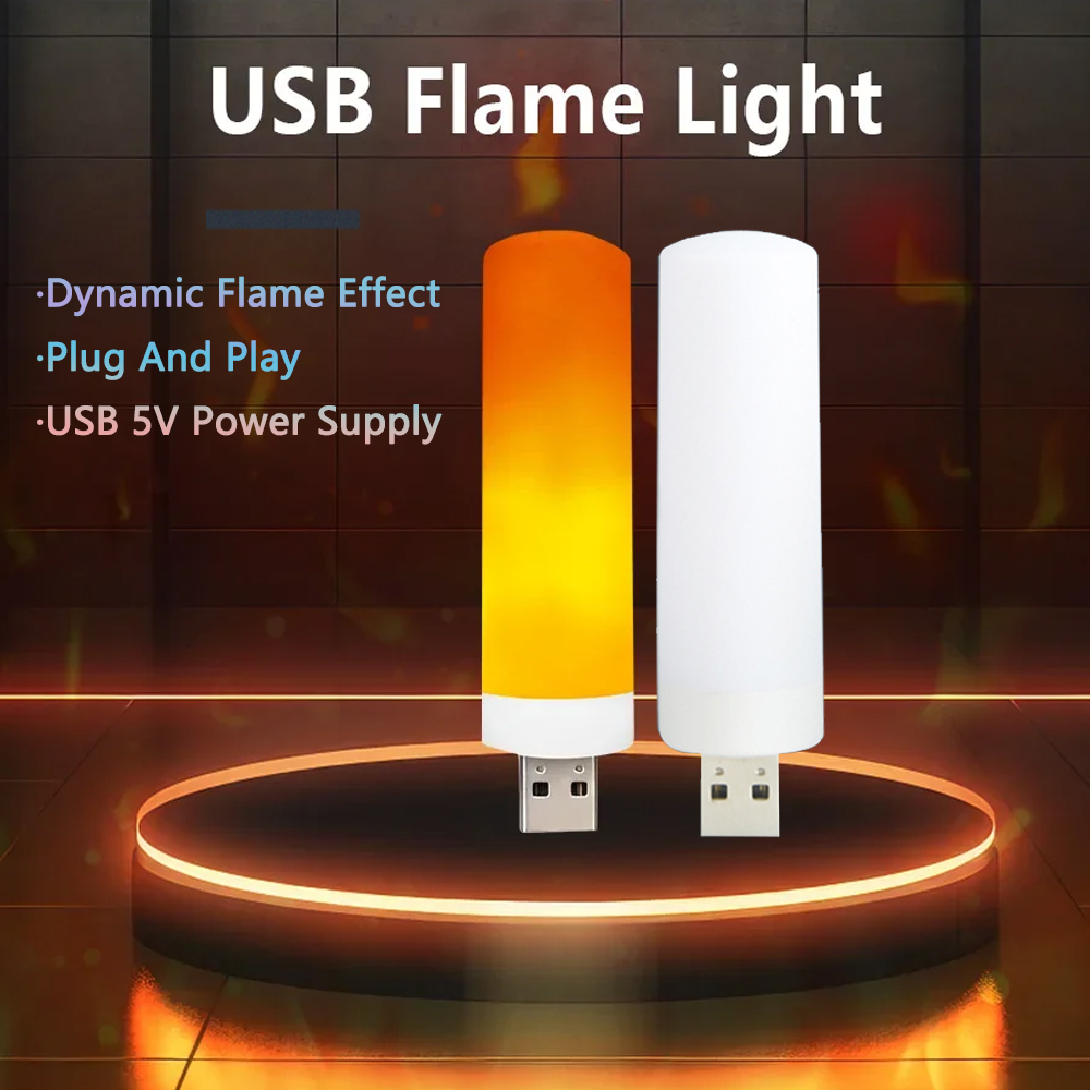 Lighting Effect Home Decor - 1/2pcs USB LED Flame Effect Light