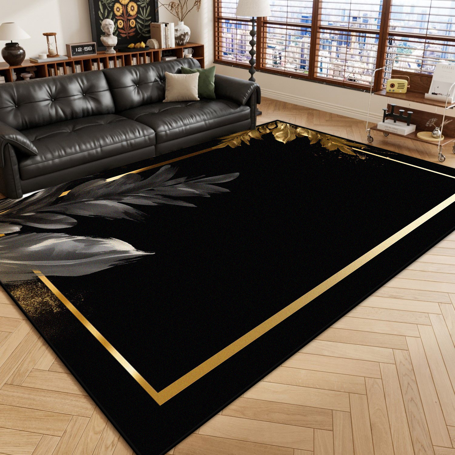 Decor Lighting Online - Modern Light Luxury Black Carpet Living