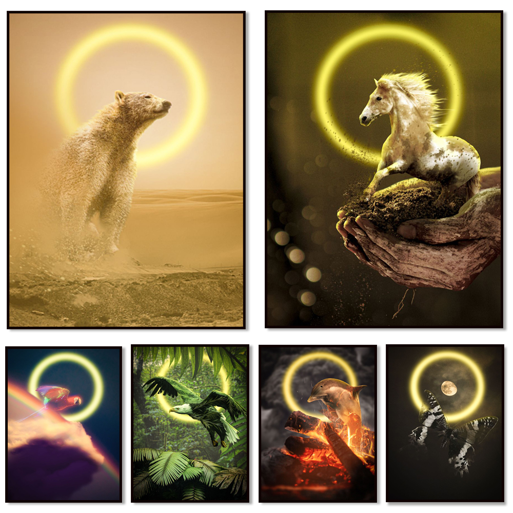 Elements Lighting Decor - Elements eagle, wolf, dolphin, parrot, tiger,