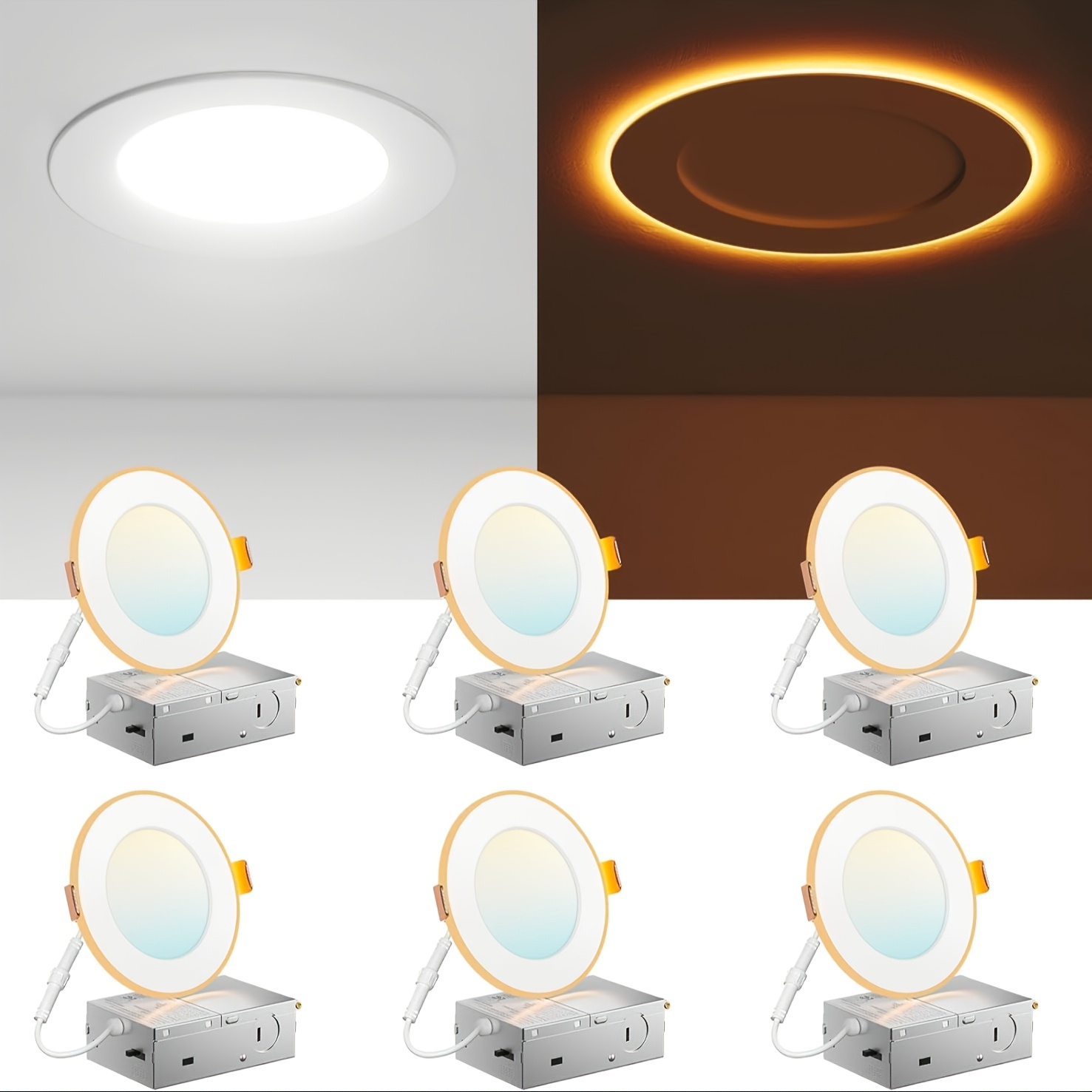 Lighting Decor - 12/6 Pack 4/6 Inch 5CCT LED