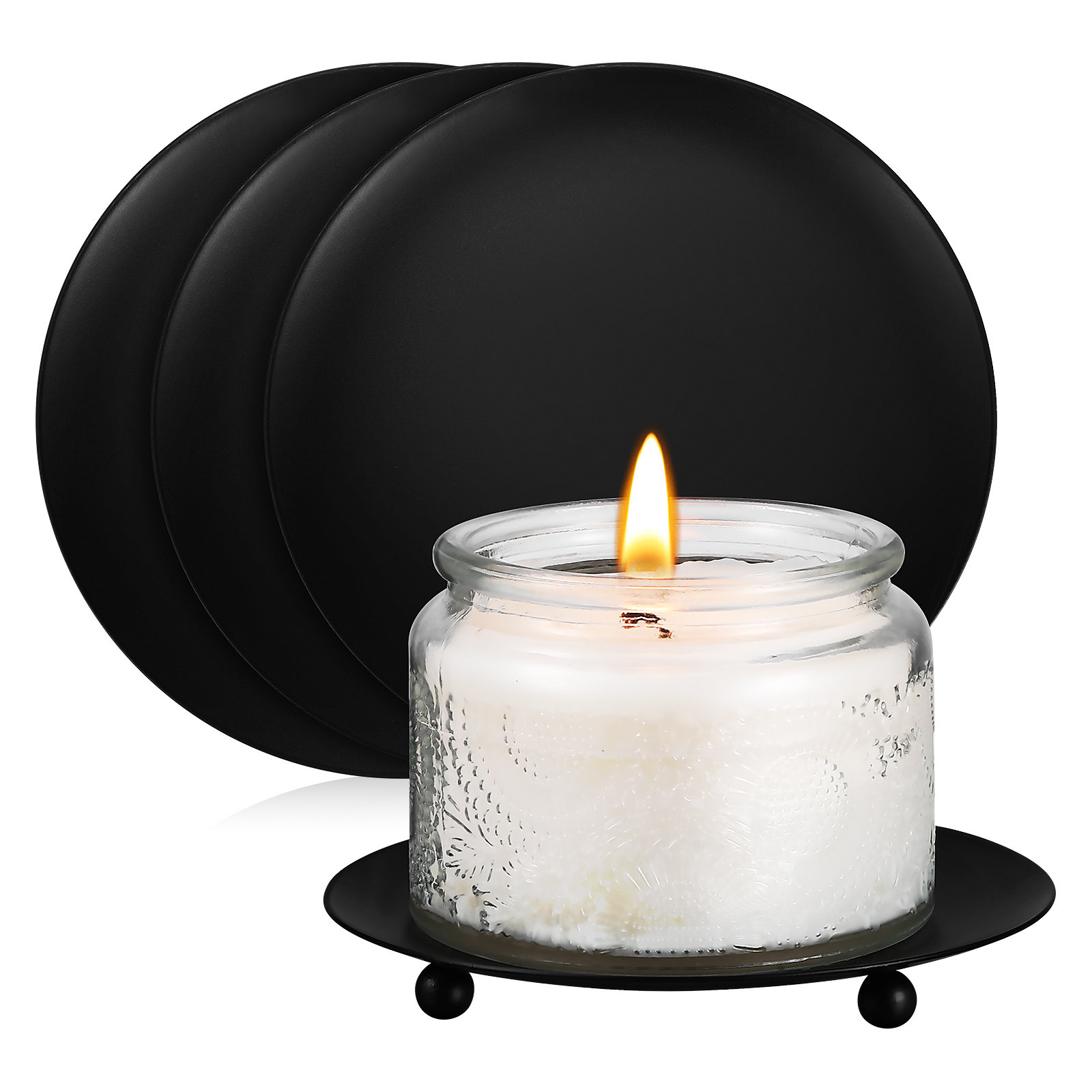 Lighting Decor Living Room - 4Pcs Iron Holder Minimalist Round Disc