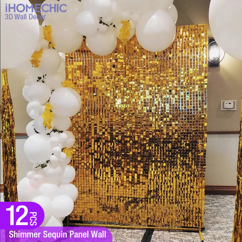 12pcs Light Gold Shimmer Wall  - Lighting Room Decor Photo avaliação e preço