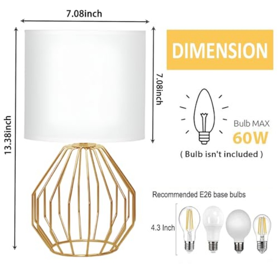 Small Table Lamps Set of Bedsi - Geometric Lamp Shade avaliação e preço