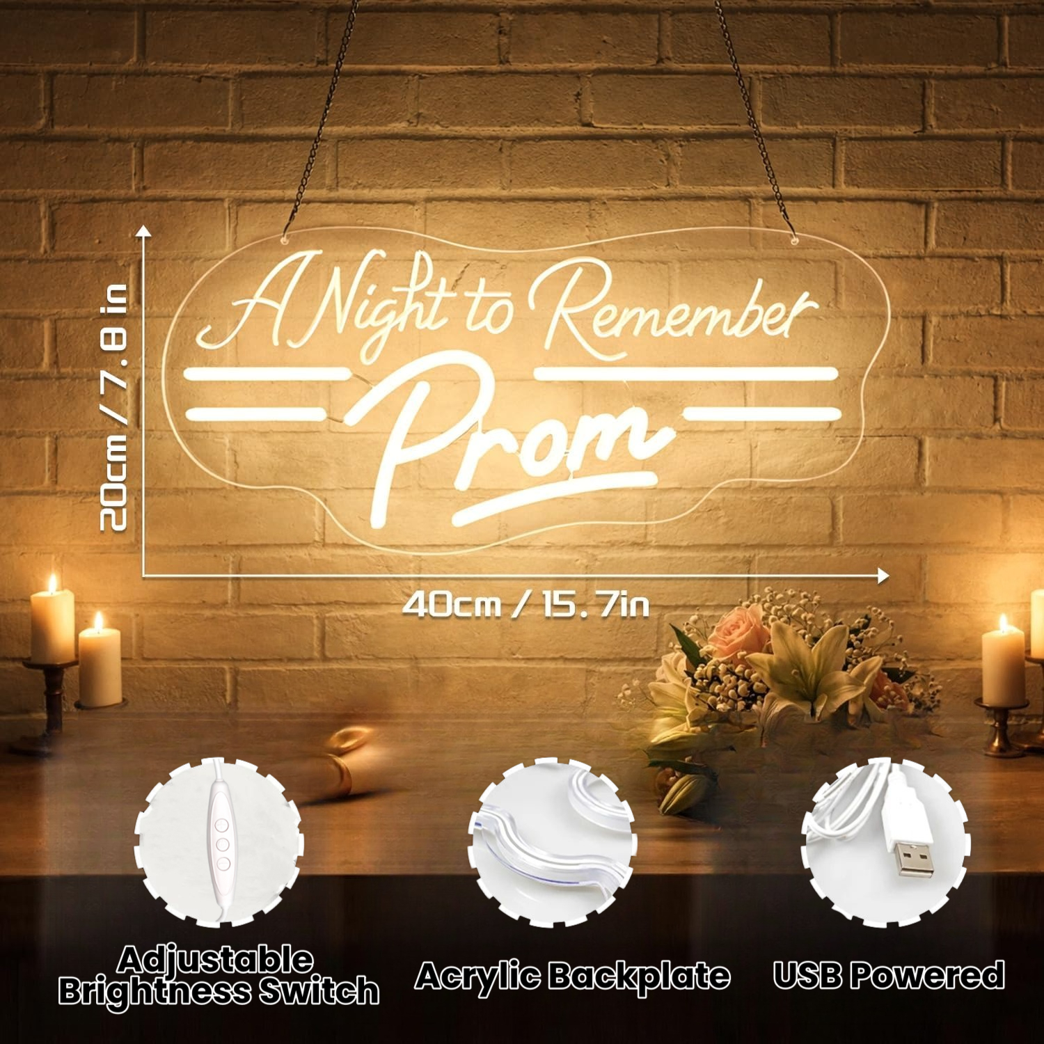 A Night To Remember Prom Neon  - Lighting Room Decor Photo avaliação e preço