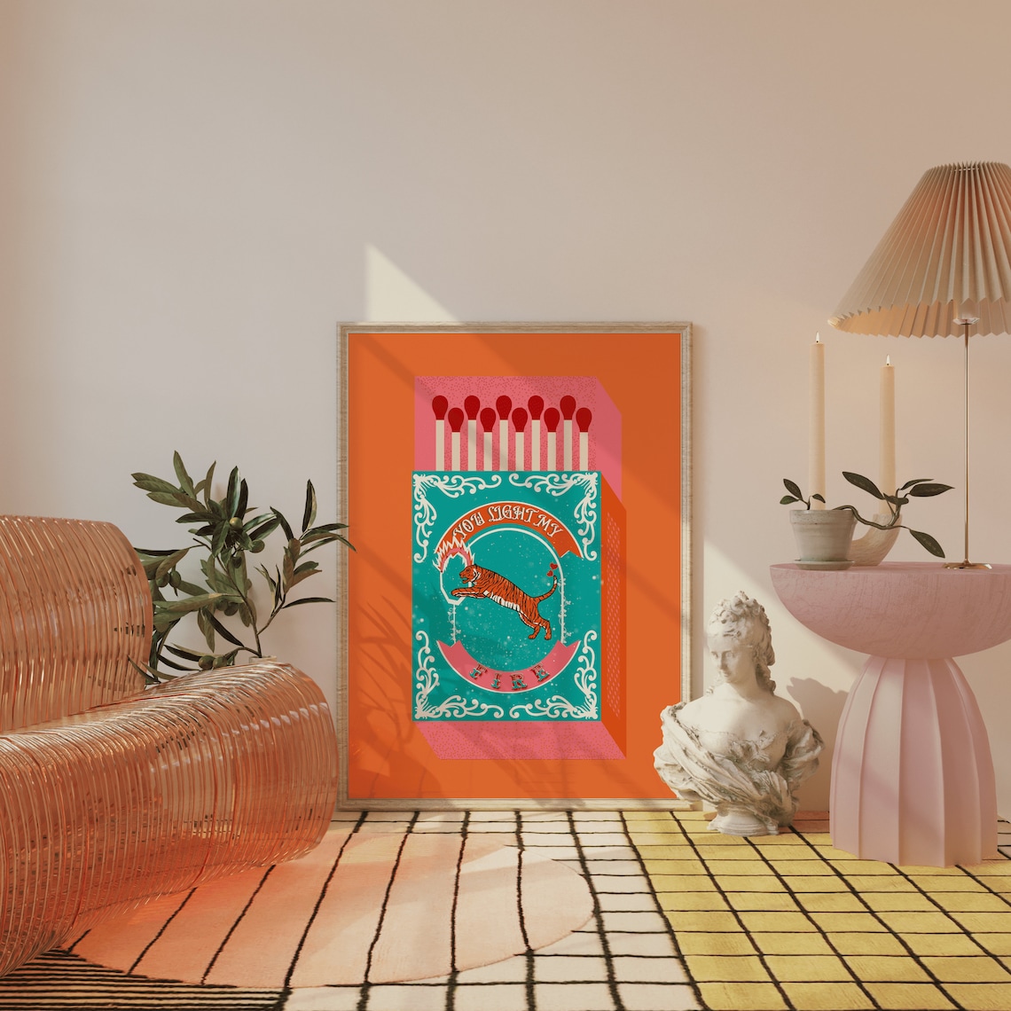 You Light My Fire Orange Match - Lighting Decor Living Room avaliação e preço