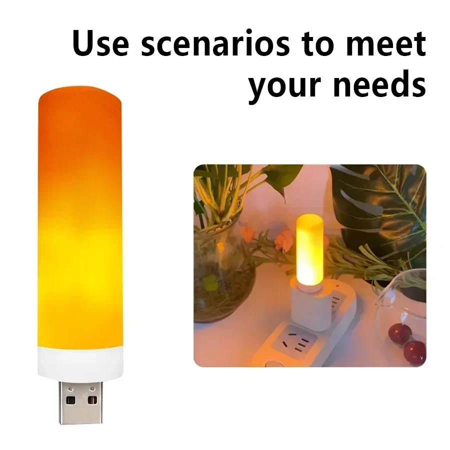 1/2pcs USB LED Flame Effect Li - Lighting Effect Home Decor avaliação e preço
