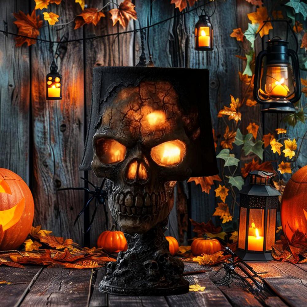 Halloween Lava Stone Skull Lam - Unique Lighting Decor avaliação e preço