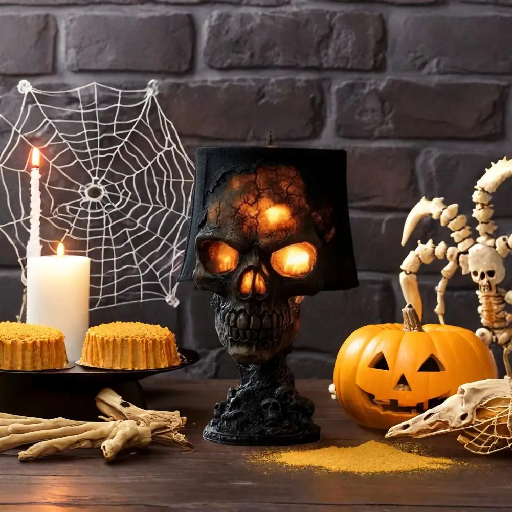 Halloween Lava Stone Skull Lam - Unique Lighting Decor avaliação e preço