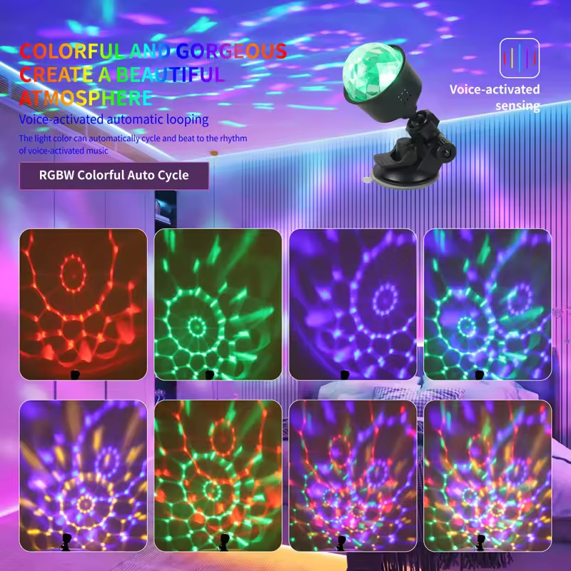 RGB Sound Activated LED Disco  - Lighting Effect Home Decor avaliação e preço