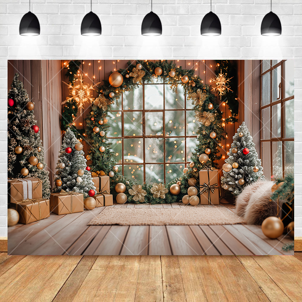 Christmas Interior Arch Window - Lighting Room Decor Photo avaliação e preço