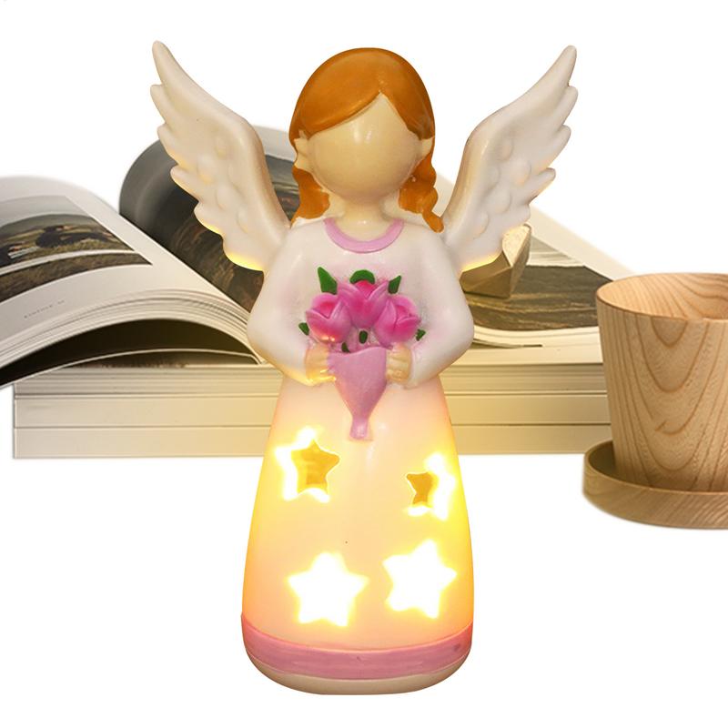 Candlestick Lamp Angel Statue  - Lighting Decor Living Room avaliação e preço