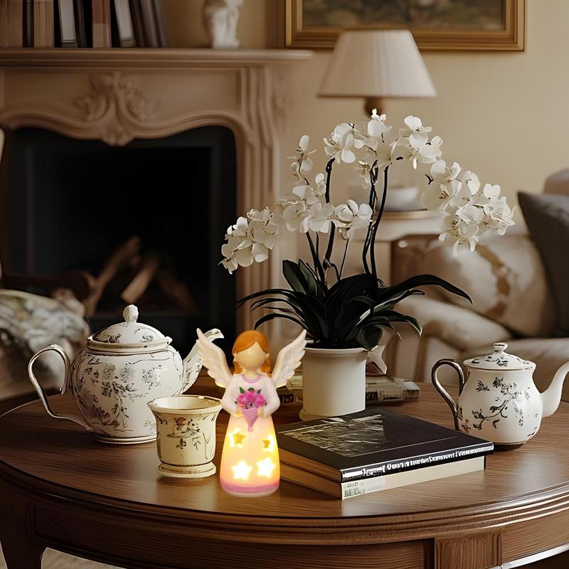 Candlestick Lamp Angel Statue  - Lighting Decor Living Room avaliação e preço