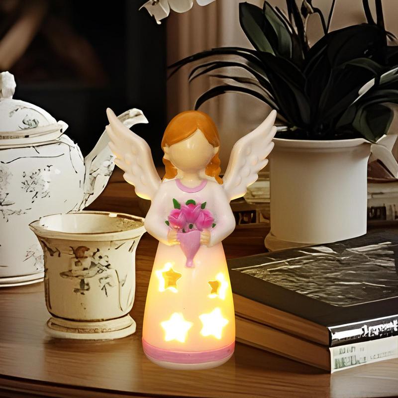 Candlestick Lamp Angel Statue  - Lighting Decor Living Room avaliação e preço