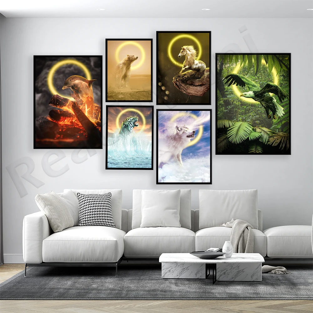 Elements eagle, wolf, dolphin, - Elements Lighting Decor avaliação e preço
