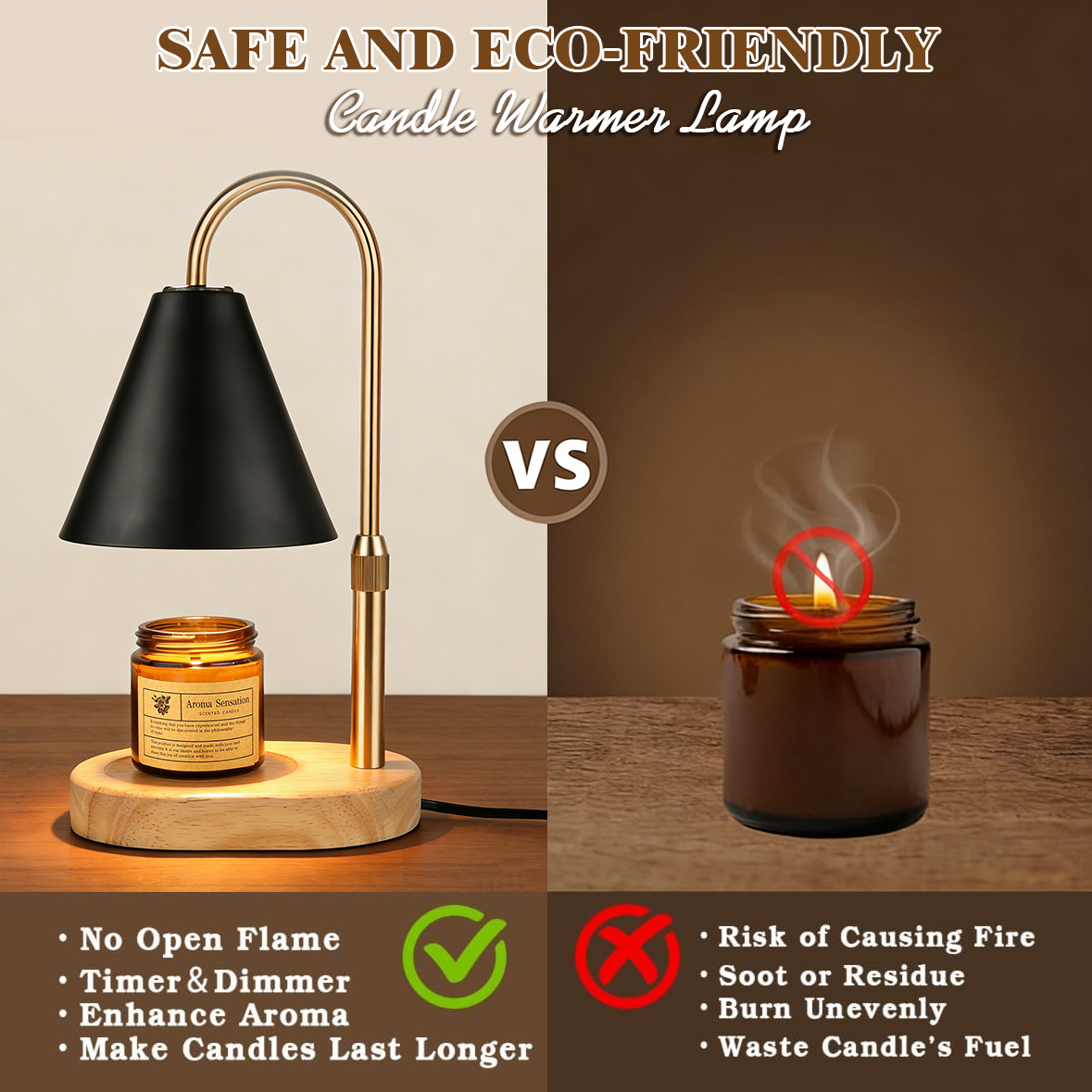 Black Candle Warmer Lamp with  - Lighting Decor Living Room avaliação e preço