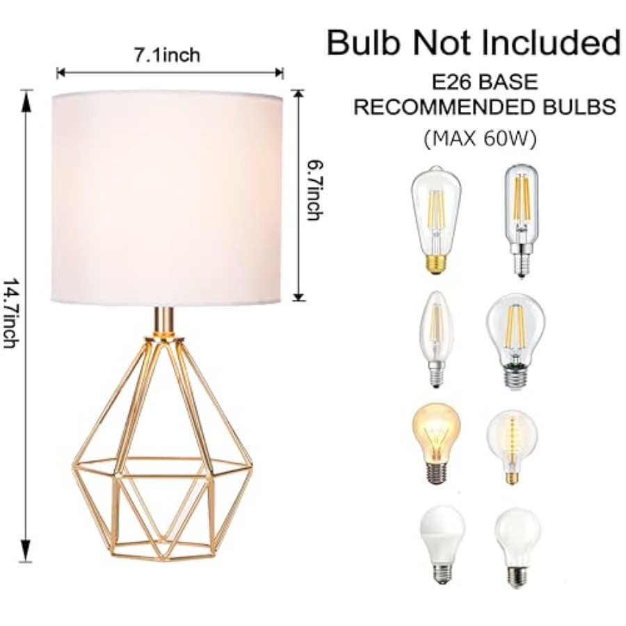 Small Table Lamp Set of, Bedsi - Geometric Lamp Shade avaliação e preço