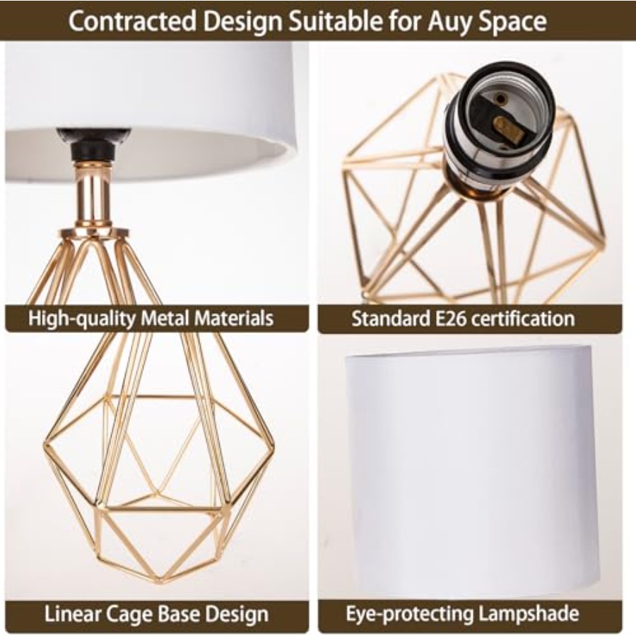 Small Table Lamp Set of, Bedsi - Geometric Lamp Shade avaliação e preço