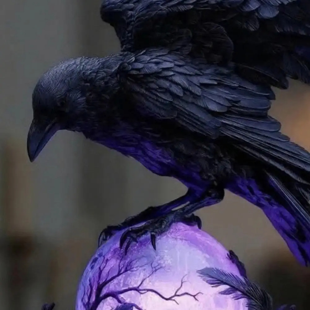 Creative Gothic Raven LED Lamp - Unique Lighting Decor avaliação e preço