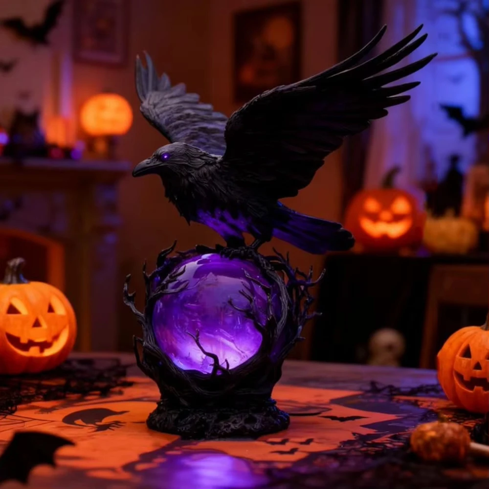 Creative Gothic Raven LED Lamp - Unique Lighting Decor avaliação e preço
