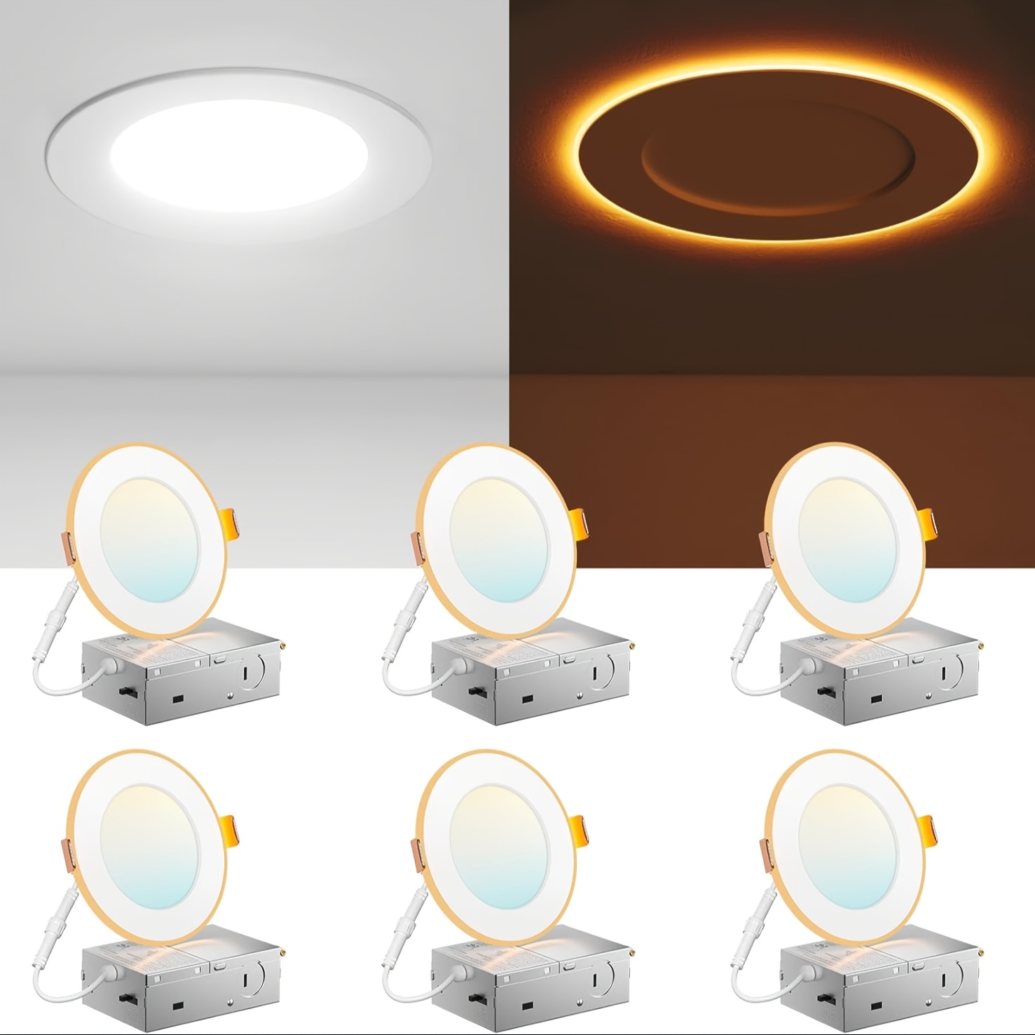 12/6 Pack 4/6 Inch 5CCT LED Re - Lighting Decor avaliação e preço