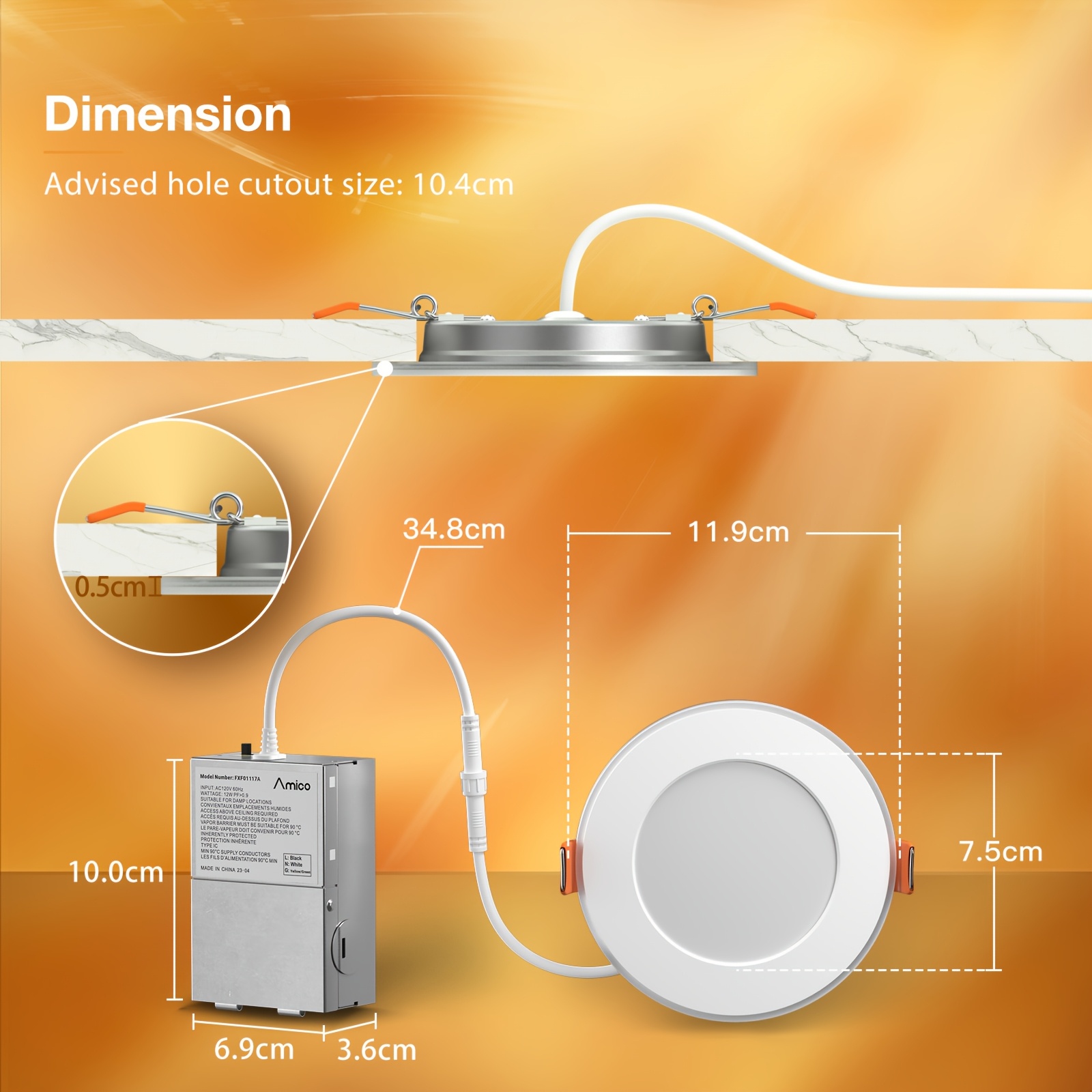 12/6 Pack 4/6 Inch 5CCT LED Re - Lighting Decor avaliação e preço