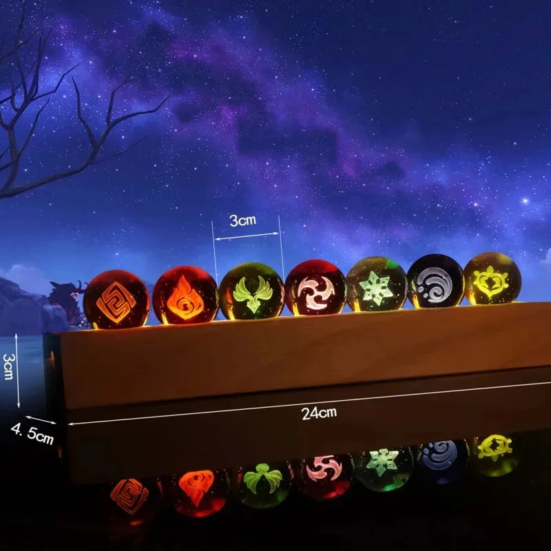 Game Genshin Impact Crystal Ba - Elements Lighting Decor avaliação e preço