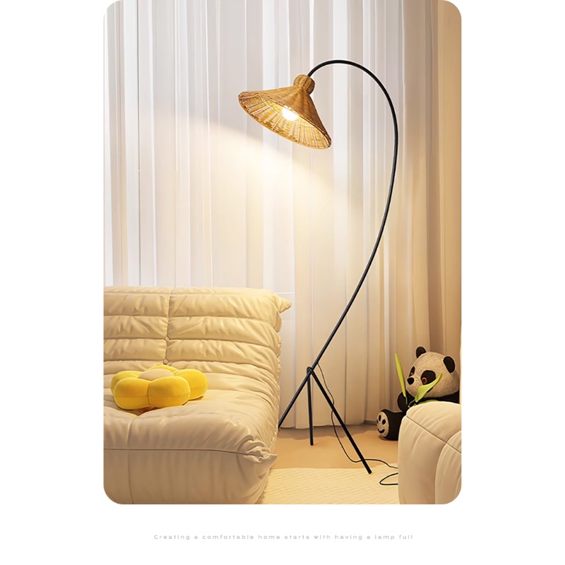 Mid Century Rattan Floor Lamp  - Lighting Home Decor Items avaliação e preço