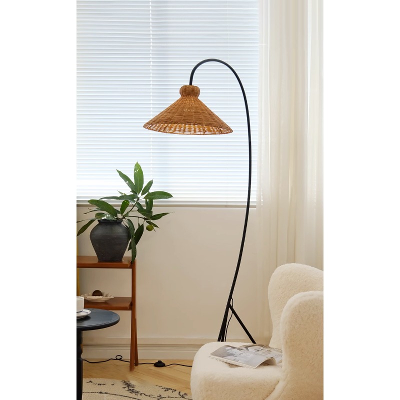 Mid Century Rattan Floor Lamp  - Lighting Home Decor Items avaliação e preço