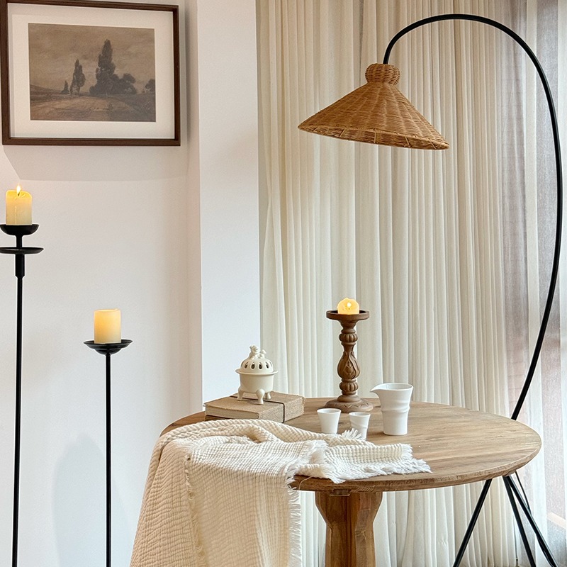 Mid Century Rattan Floor Lamp  - Lighting Home Decor Items avaliação e preço