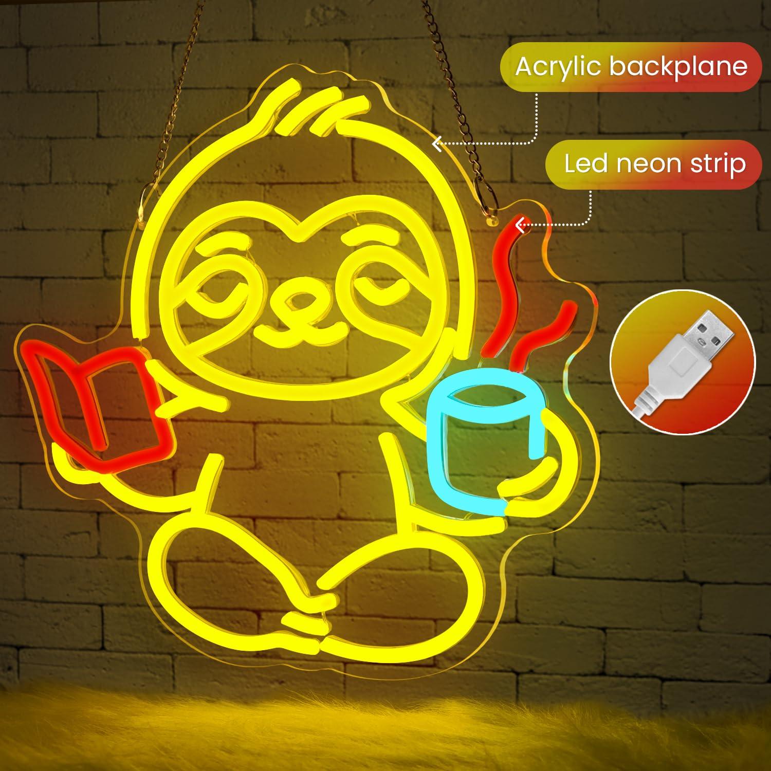 Sloth Neon Sign USB Dimmable L - Lighting Decor Living Room avaliação e preço