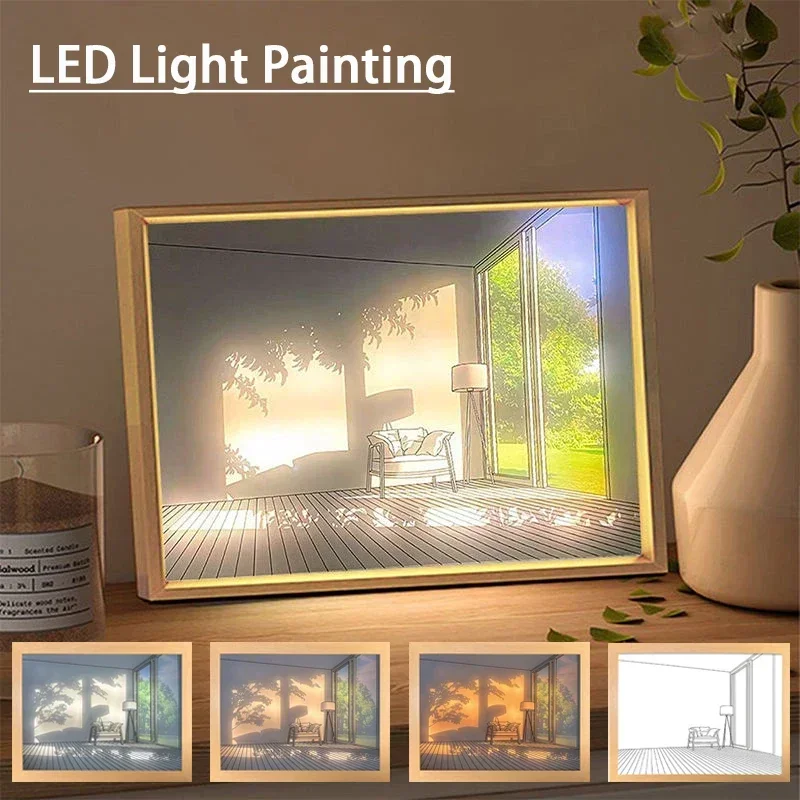 Decorative LED Light Painting  - Lighting Room Decor Photo avaliação e preço