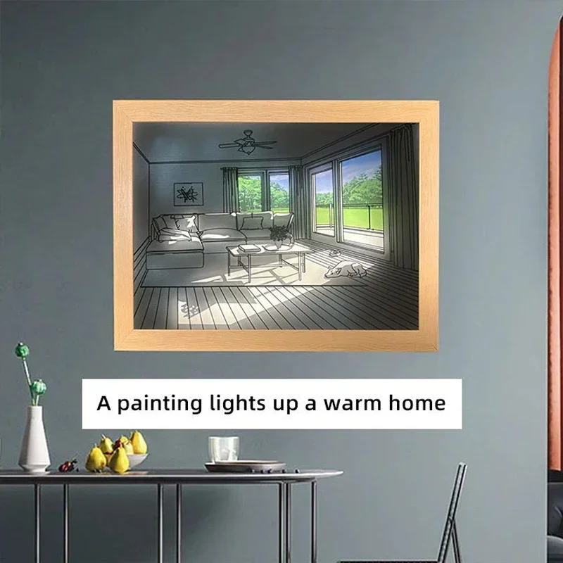 Decorative LED Light Painting  - Lighting Room Decor Photo avaliação e preço