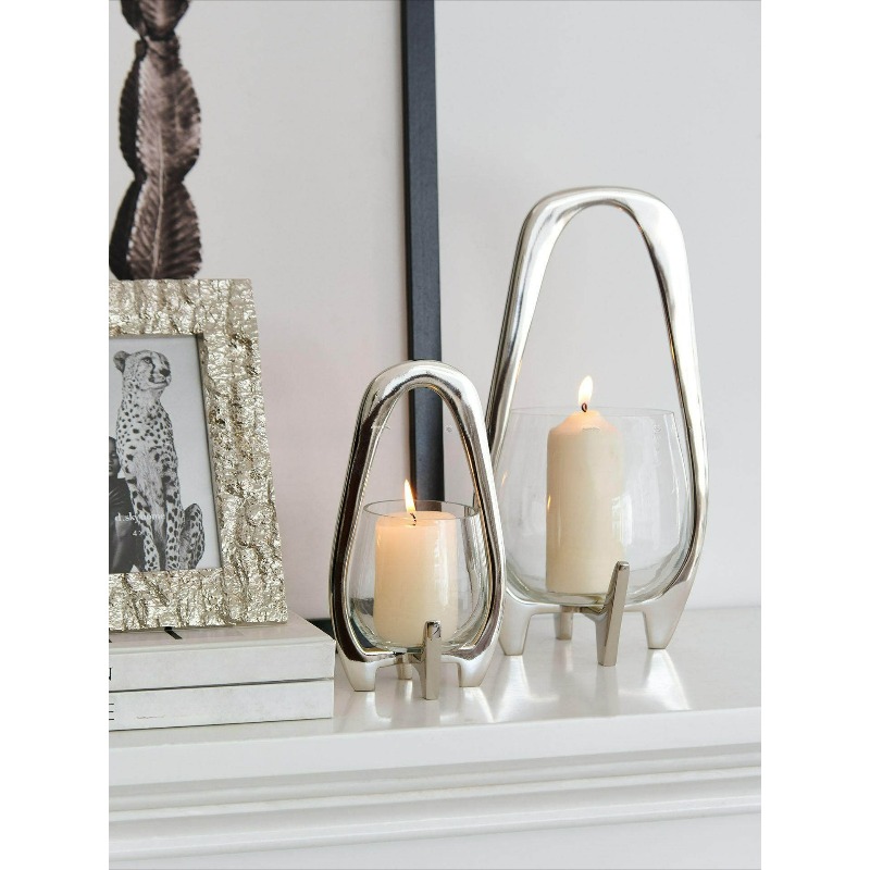 Luxury Silver Lantern Candlest - Lighting Decor Living Room avaliação e preço