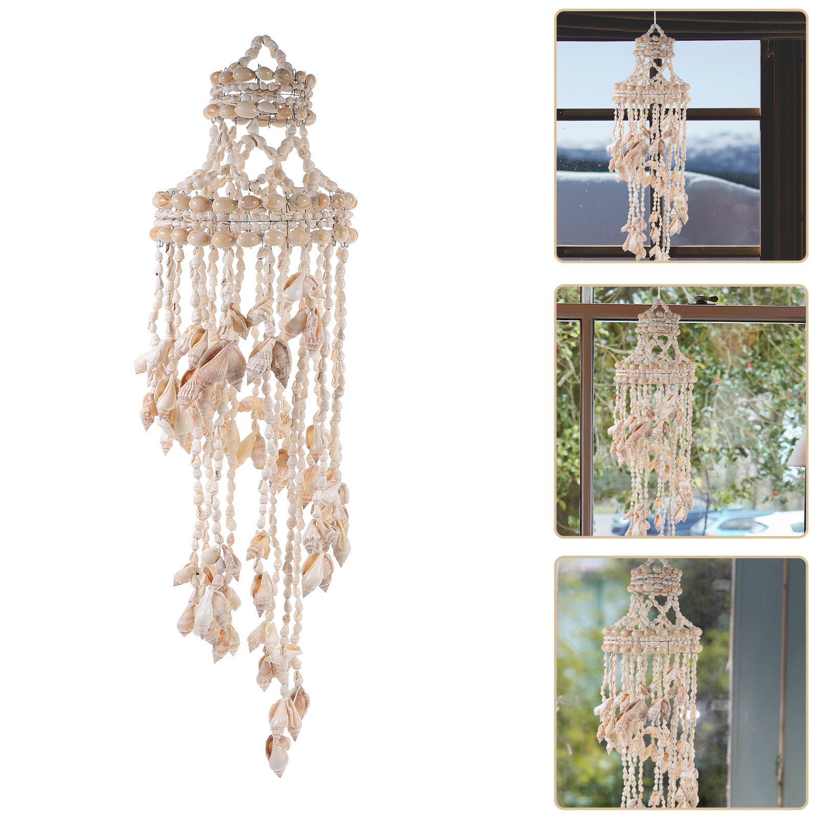 1Pcs Premium Shell Wind Chime  - Elements Lighting Decor avaliação e preço