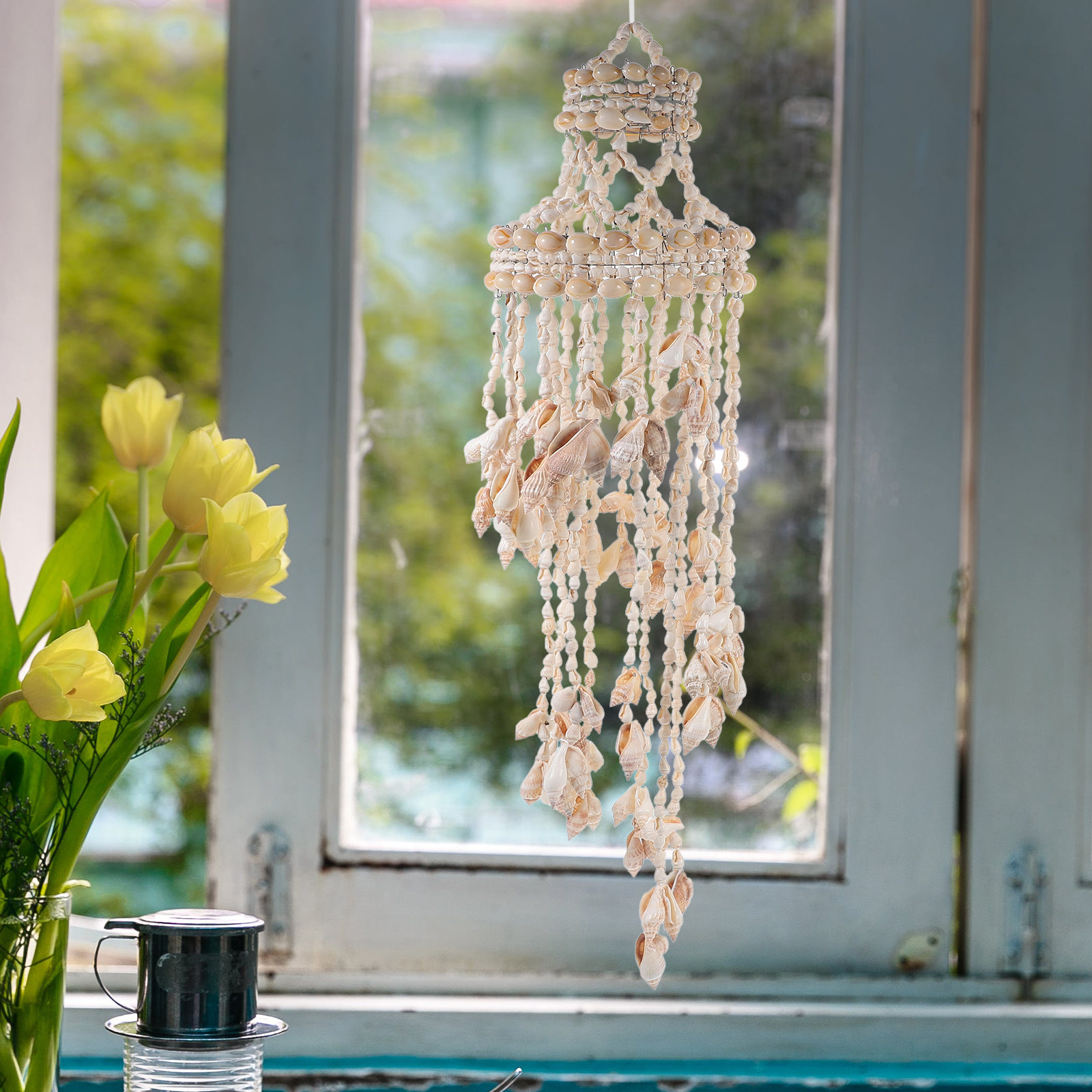 1Pcs Premium Shell Wind Chime  - Elements Lighting Decor avaliação e preço