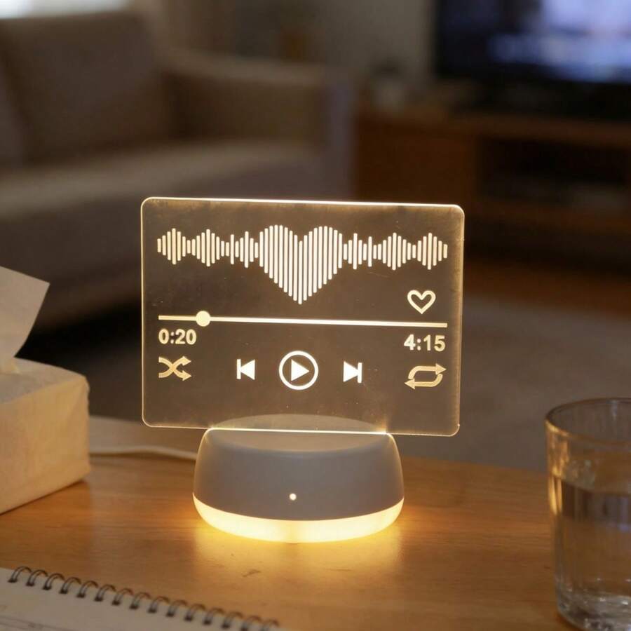 1pc 3D Night Light Music Playe - Lighting Effect Home Decor avaliação e preço
