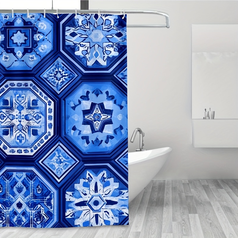 Geometric Blue Ethnic Shower C - Elements Lighting Decor avaliação e preço
