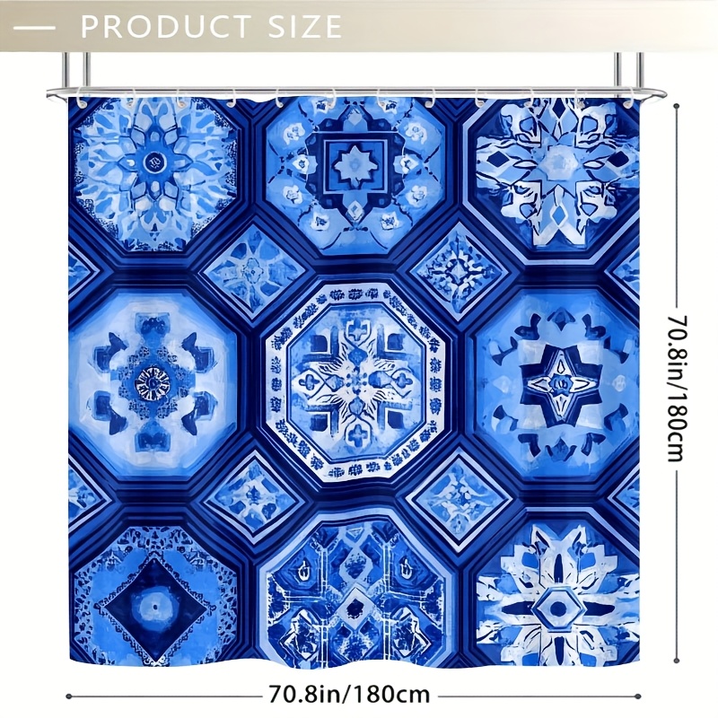 Geometric Blue Ethnic Shower C - Elements Lighting Decor avaliação e preço