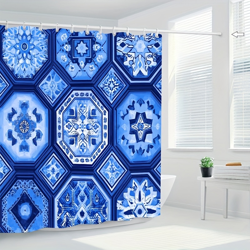 Geometric Blue Ethnic Shower C - Elements Lighting Decor avaliação e preço