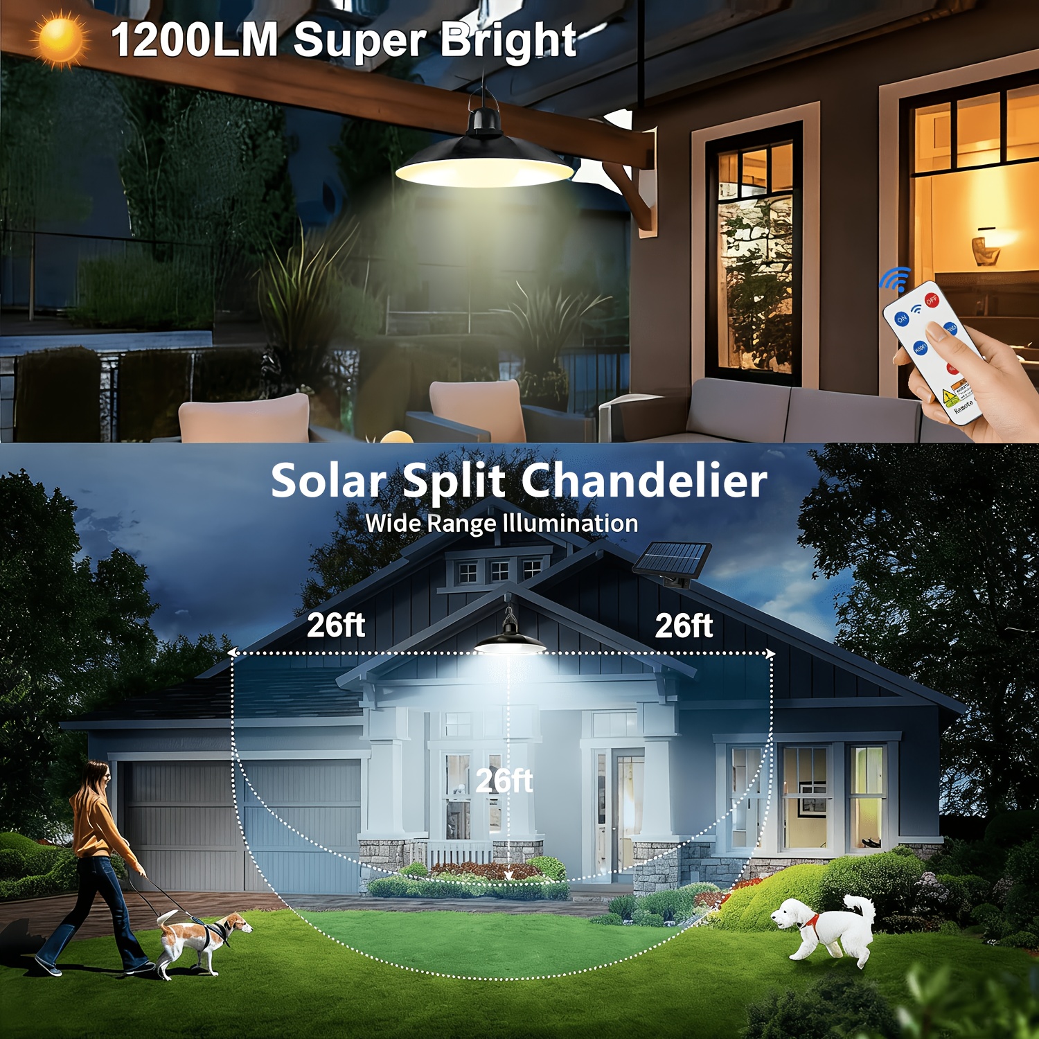 1pc Solar Pendant Light Outdoo - Room Decor Lighting Lamp avaliação e preço