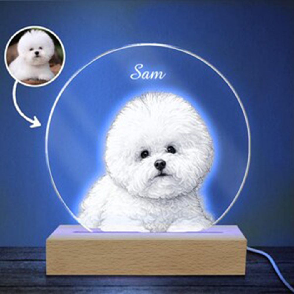 Pet Portrait Personalized LED  - Unique Lighting Decor avaliação e preço