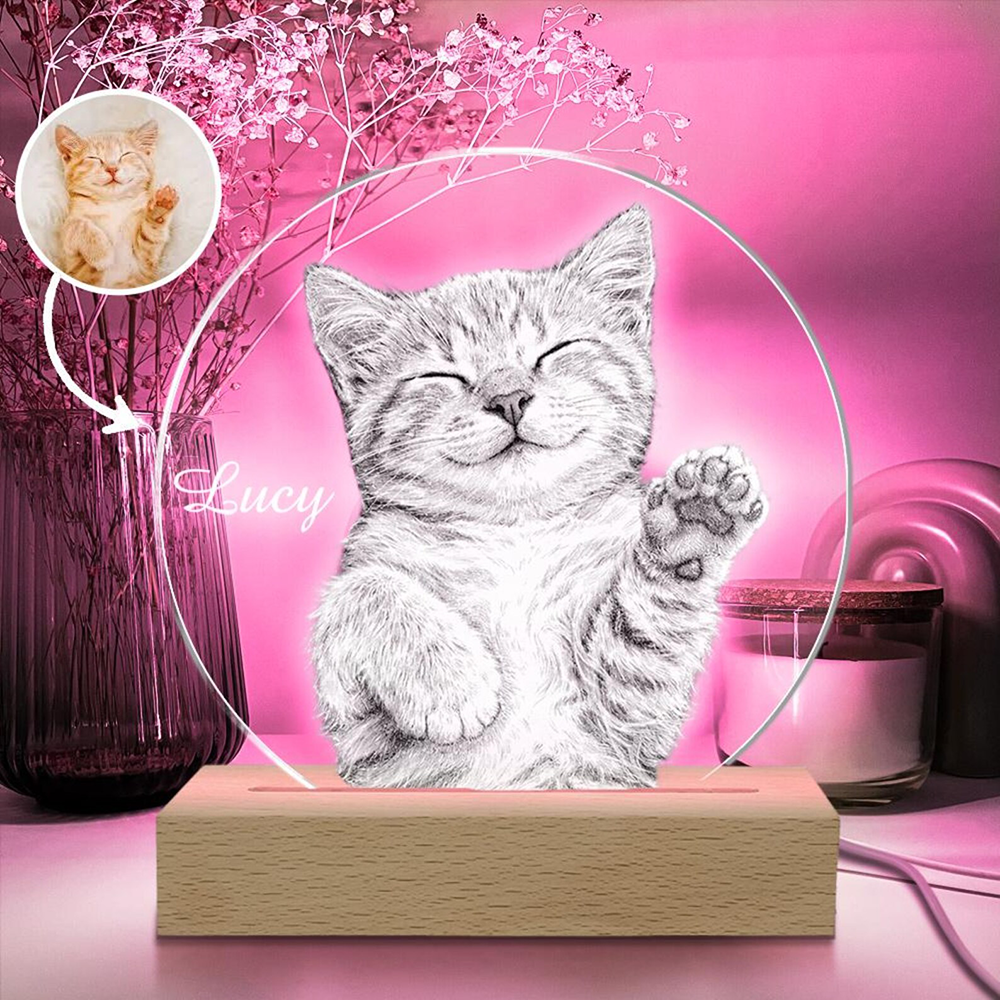 Pet Portrait Personalized LED  - Unique Lighting Decor avaliação e preço