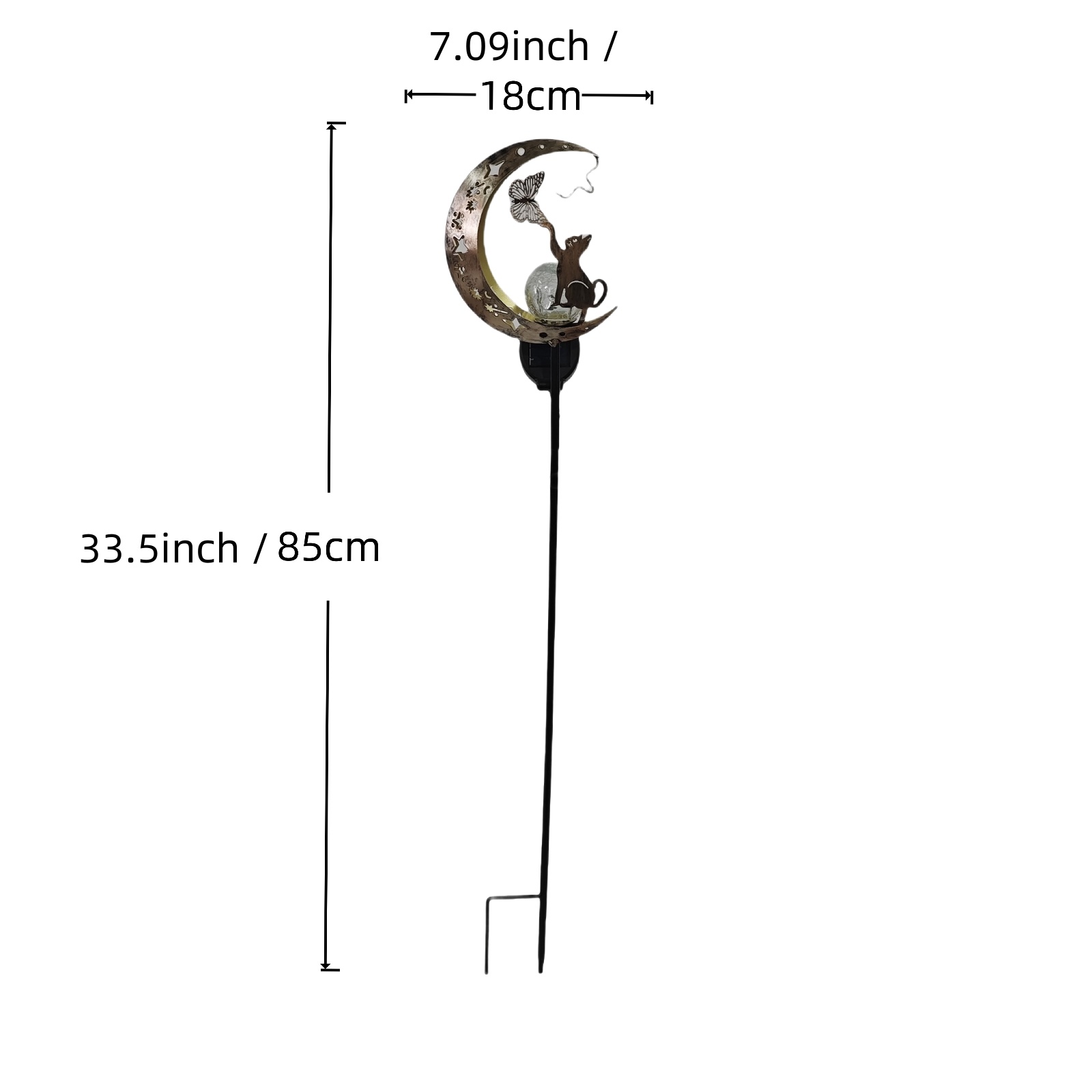 1 PC Cat Moon Solar Light Iron - Elements Lighting Decor avaliação e preço