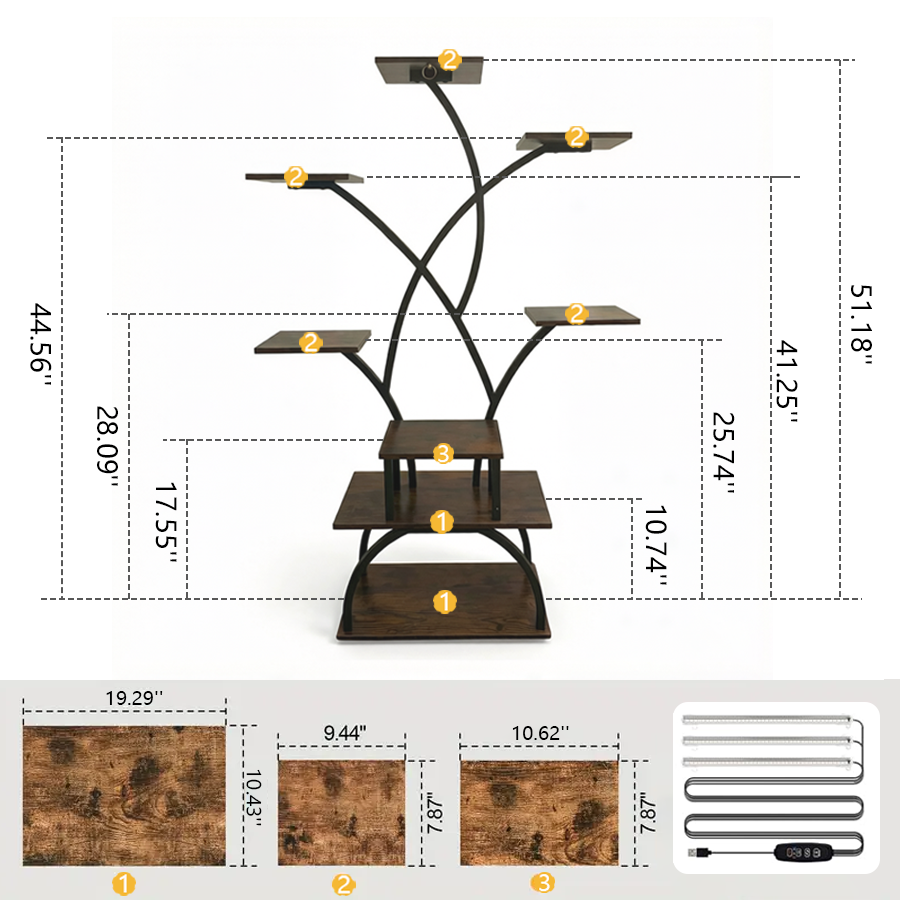 Indoor Plant Stand with Grow L - Lighting Room Decor Photo avaliação e preço