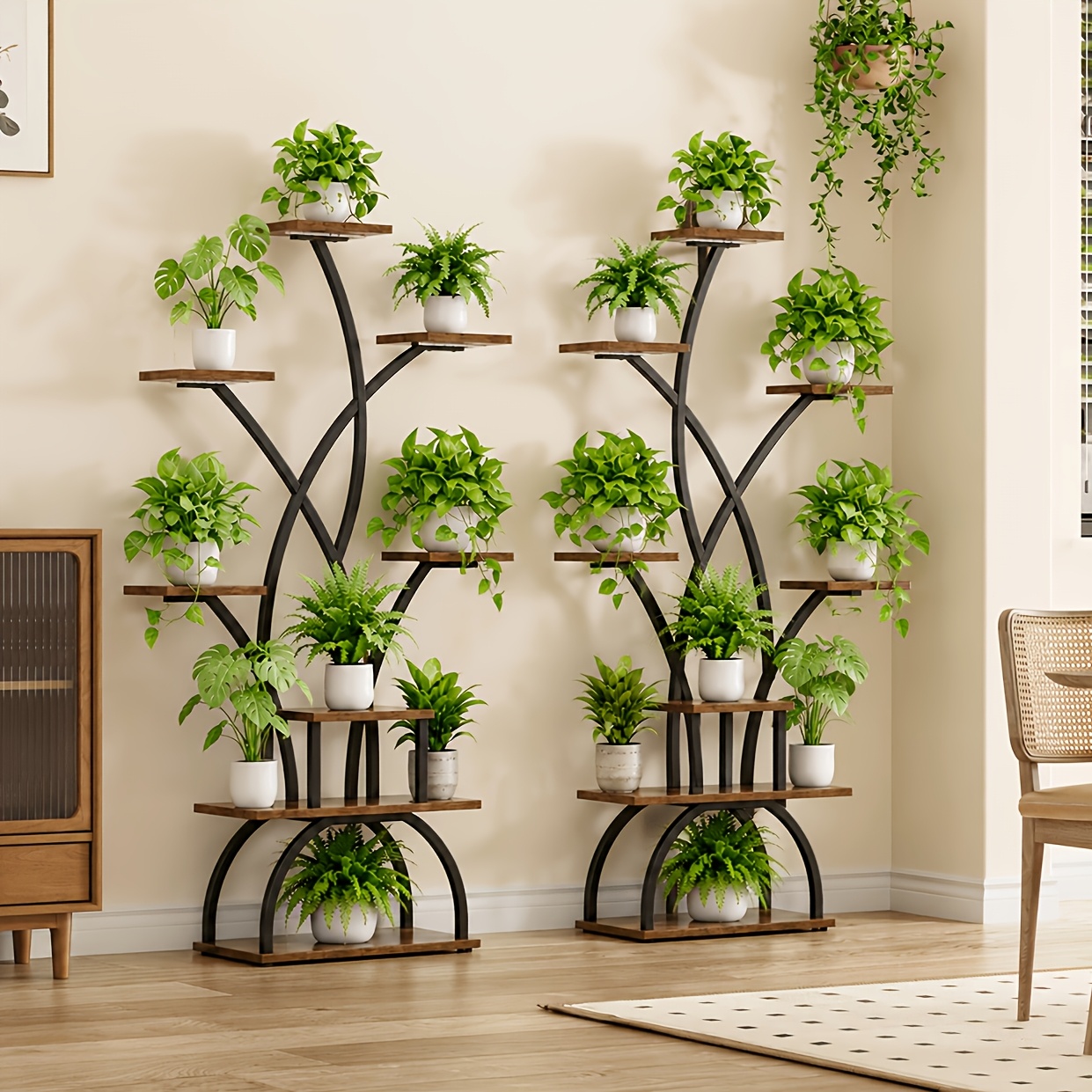 Indoor Plant Stand with Grow L - Lighting Room Decor Photo avaliação e preço