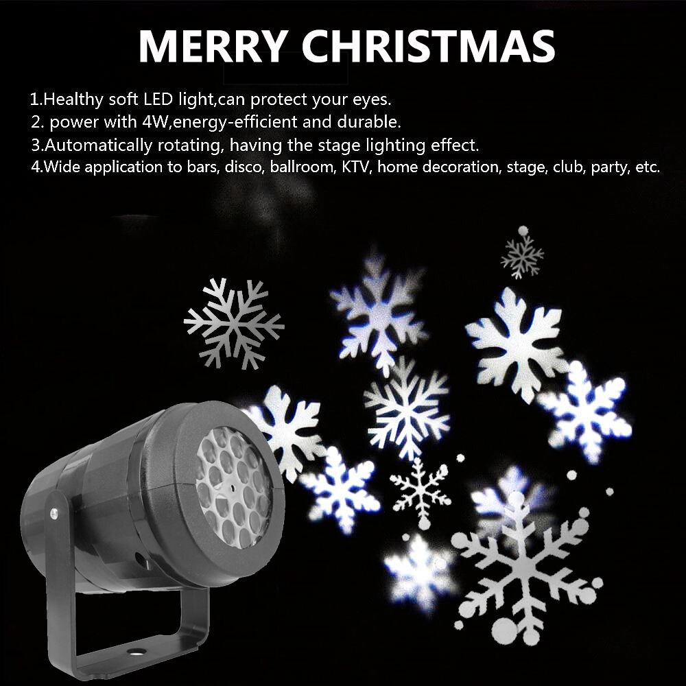 Rotating Christmas Snowflake P - Lighting Effect Home Decor avaliação e preço