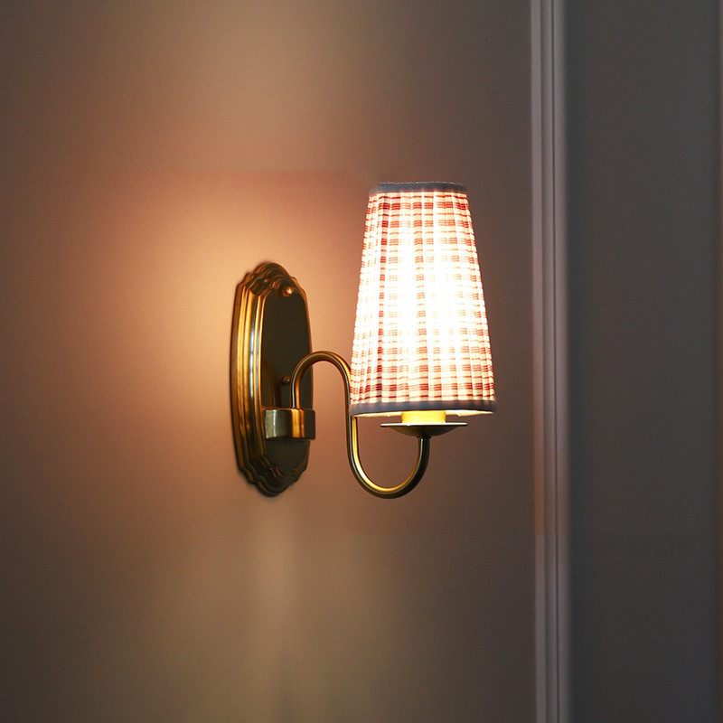 Retro Fabric Wall Lamp Bronze  - Elements Lighting Decor avaliação e preço