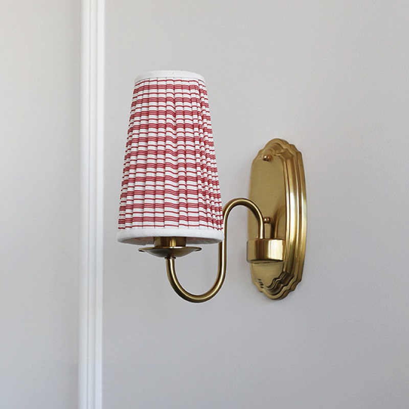 Retro Fabric Wall Lamp Bronze  - Elements Lighting Decor avaliação e preço